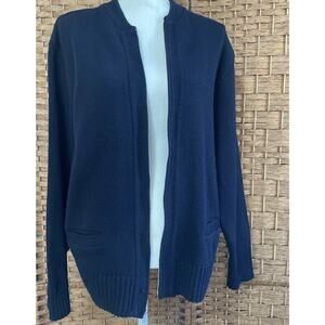 Brookfield Uniforms VTG Kansas City USPS Full Zip Sweater Black Made USA Large